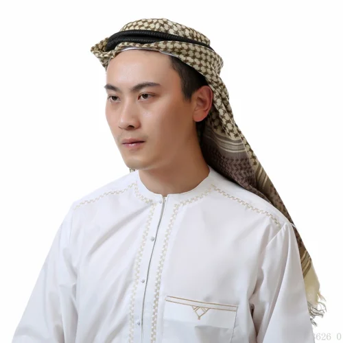 Мусульманская testa запутанная голова/обруч мужской благородный тюрбан шаль арабский Афган поклонение хлопок - Цвет: 123626