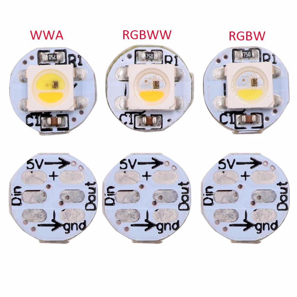 100 шт. Адресуемая WS2812B SK6812 светодиодная мини-плата WS2811 IC SMD5050 RGB/RGBW/WWA/RGBNW/RGBWW светодиодный пиксельный узел белый/черный PCB 5 В