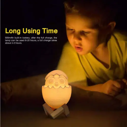 

3D Printing LED Egg Shell Lamp Night Light USB Charging Touch Control Xmas Gifts Table Desk Lamp Home Decor