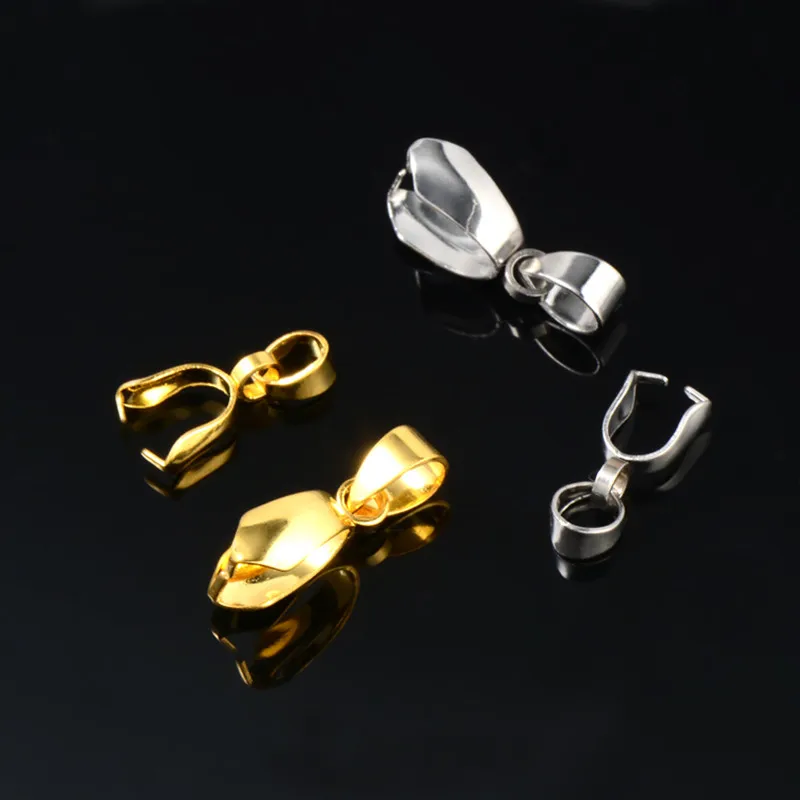 50pcs/lot Silver/gold Pendant Clips & Pendant Clasps Pinch Clips Bails