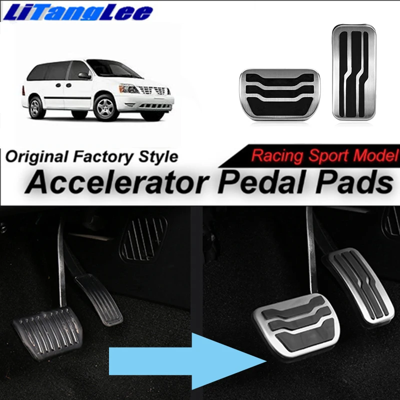 

LitangLee Car Accelerator Pedal Pad Cover Foot Throttle Pedal Cover Sport Racing Model For Ford Freestar MK3 2004~2007 AT