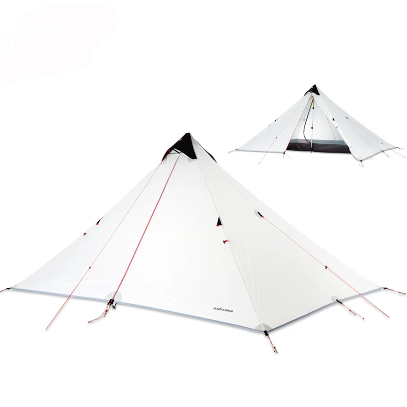 FLAME'S CREED LanShan 1 улучшенная версия 15D кремниевое покрытие ультра-светильник 3 сезона 1 человек 2 слоя палатка carpas de camping - Цвет: White