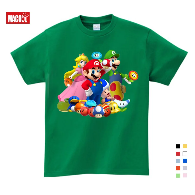 

2019 summer hot Game T-Shirt Painting Mario Kids Boys Comfortable Cotton Casual Coat Girls Pullover Tops School Clothes