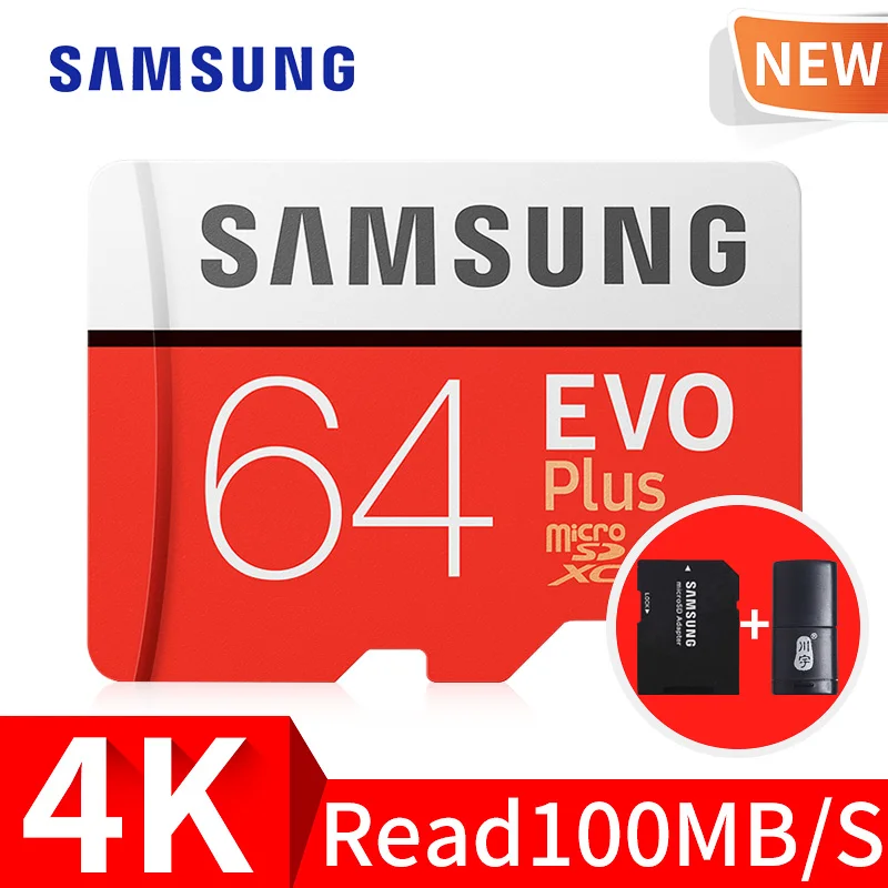 Samsung EVO Plus 32 ГБ 64 ГБ 128 ГБ 256 ГБ SDHC Class10 карт Micro SD карты памяти UHS- Я TF карты SD Trans Flash SDXC - Емкость: 64 ГБ