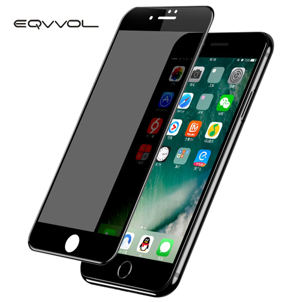 Защитное стекло Eqvvol закаленное с полным покрытием для iPhone X 8 7 6S 6 Plus 3D пленка