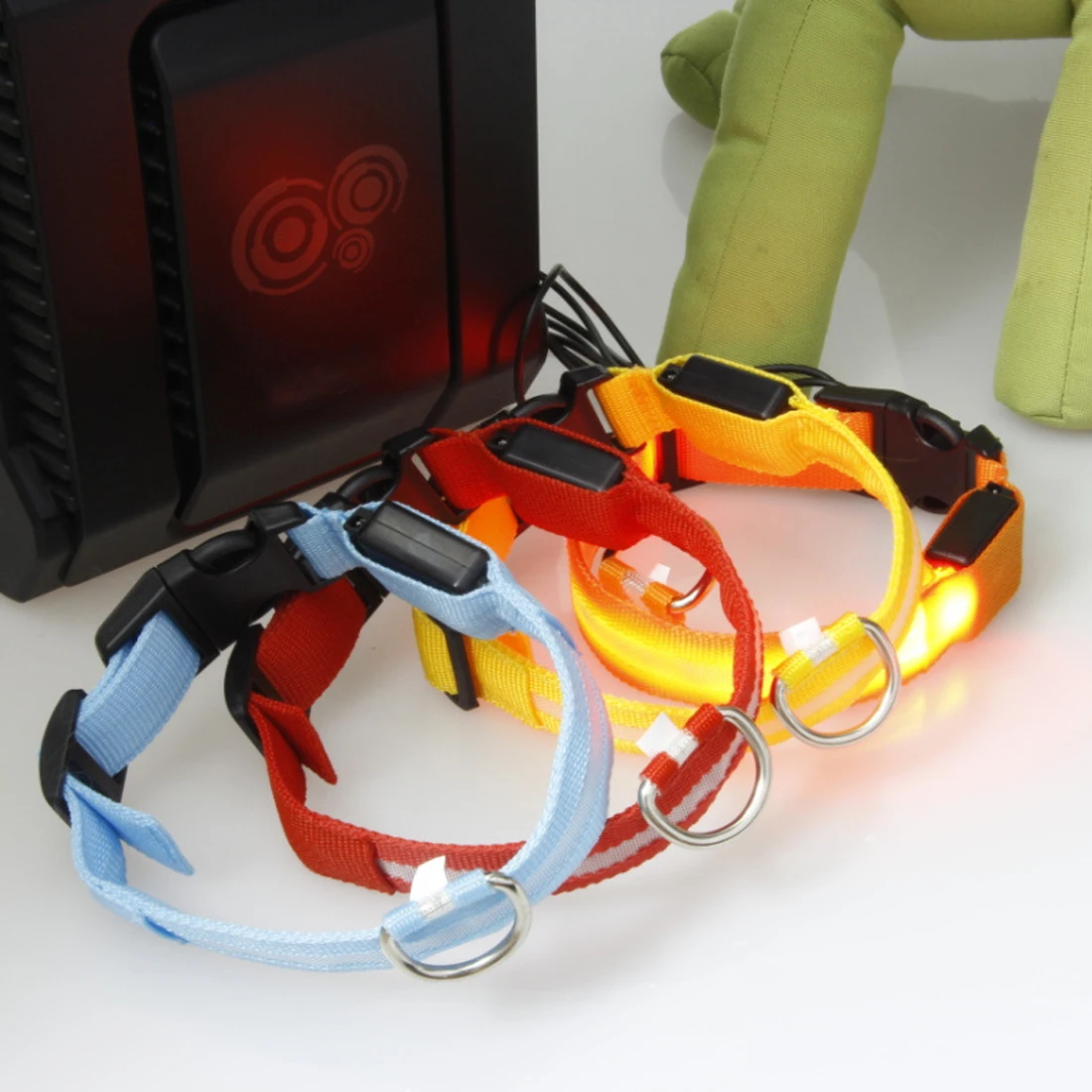 Led Light Up Pet Dog Collar Flashing Night Safety Glow In The Dark