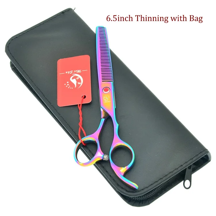 HB0104 with bag Meisha 7," профессиональные ножницы для собак Уход за щенком вверх вниз изогнутые ножницы аксессуары для собак животных инструменты для стрижки волос HB0222 - Цвет: HB0104 with bag