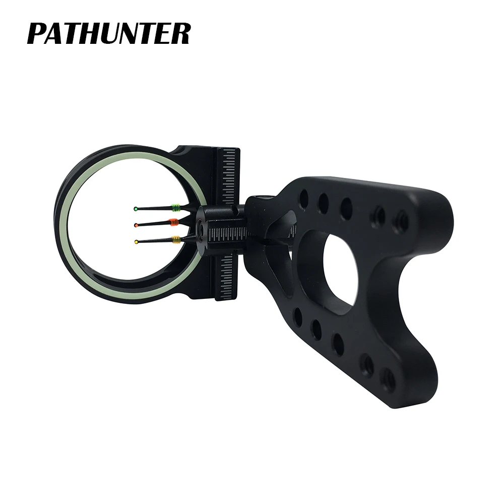

PATHUNTER Compound Bow Sight 3 PIN Fiber 0.029''Optic Bow Sight Accessories For Hunting Archery Equipments