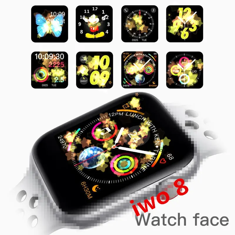 IWO 8 1:1 Смарт-часы+ ремень/набор iwo8 Смарт-часы 44 мм чехол для apple huawei xiaomi samsung обновление iwo 6 iwo 5 с ECG сердечный ритм