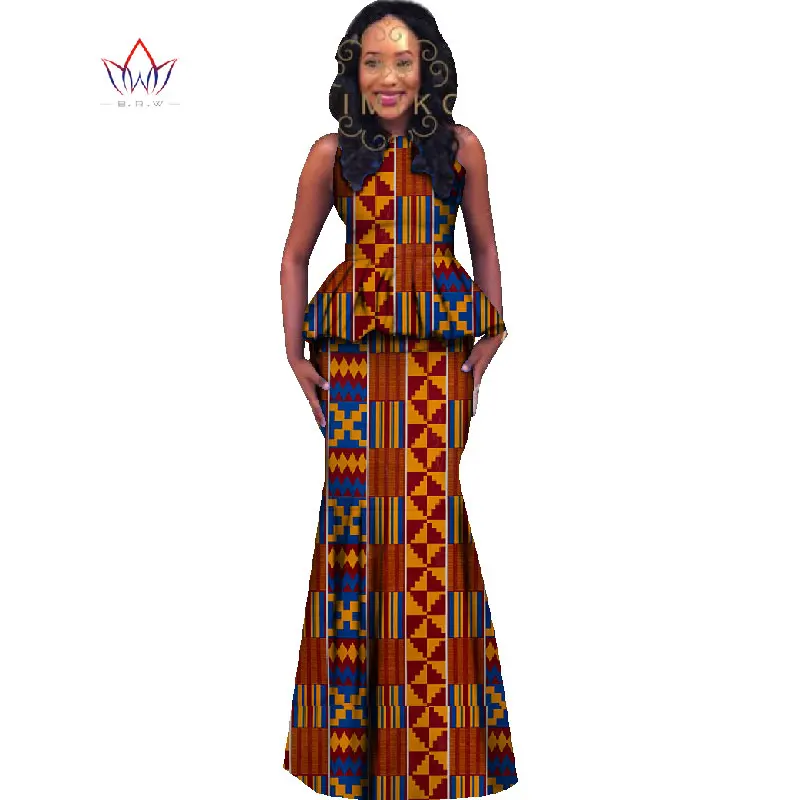 Африканский стиль, Женский комплект из 2 предметов, юбка, новинка, весна, Дашики размера плюс, африканская одежда, короткий топ и юбка, вечерние комплекты, WY524