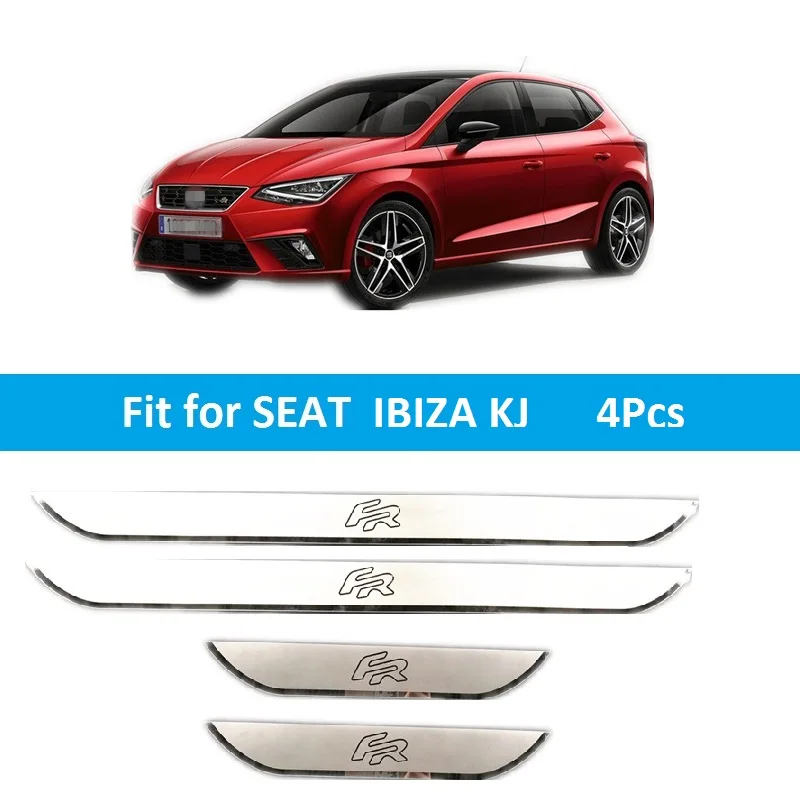 4 шт. в комплекте для SEAT LEON ARONA ATECA IBIZA FR накладка из нержавеющей стали Накладка на порог автомобиля аксессуары для укладки - Название цвета: for IBIZA