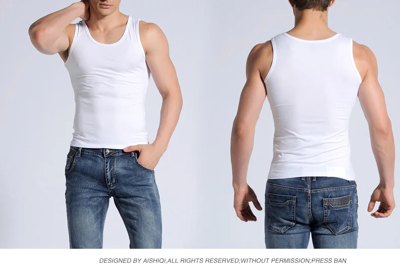 Мужские летние жилет хлопок мягкие базовые vesseled плотно нательная футболка для фитнеса дышащие топы