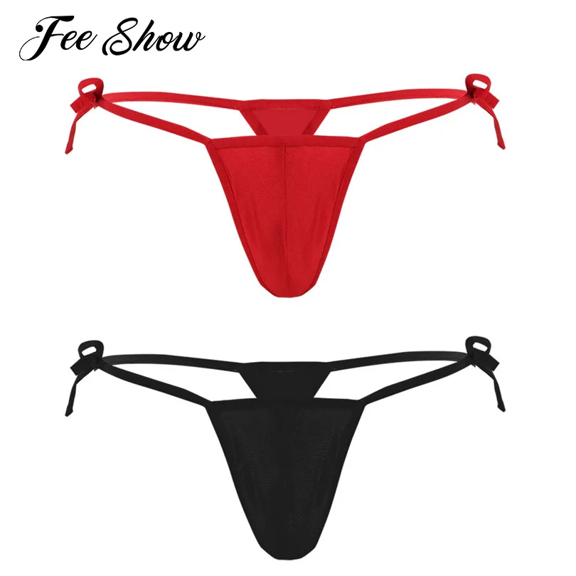 FEESHOW сексуальное мужское нижнее белье стринги и Нижнее с низкой талией открытая