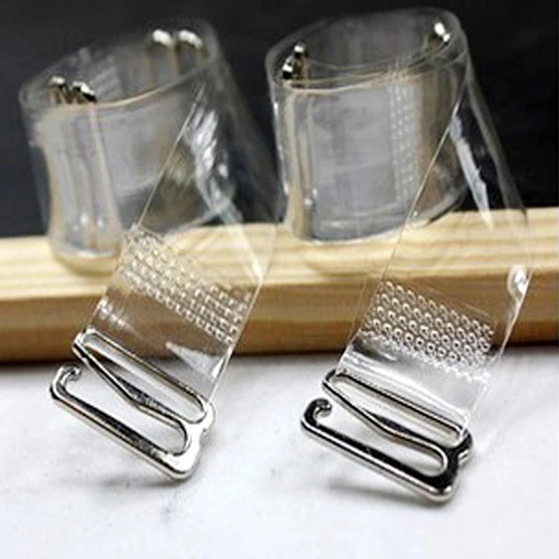 

3Pairs=6Pcs Metal Buckle Bra Straps Belt Women's Elastic Transparent Silicone Adjustable Invisible Intimates Women Accessories