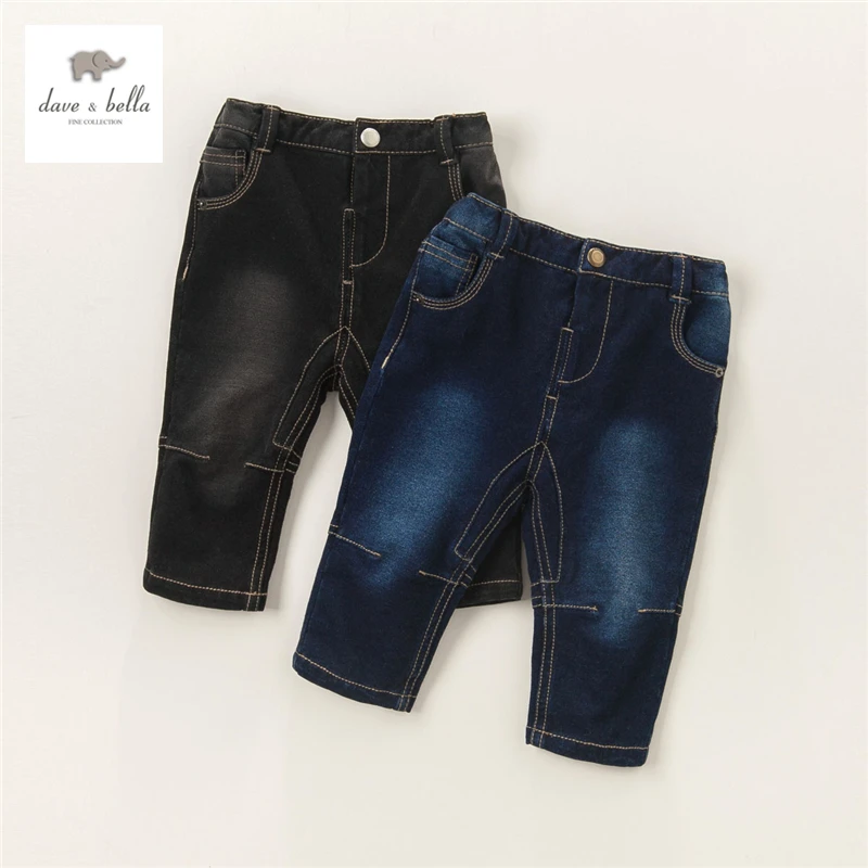 DB3850 dave bella autumn baby boys jeans pants infant trousers toddle clothes girls black jeans pants kids  trousers