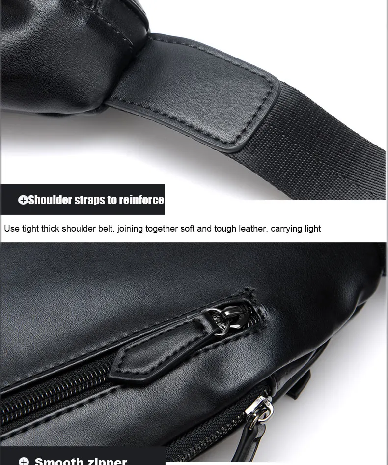 Мужская сумка на плечо для велоспорта кожаная повседневная черная Мужская сумка через плечо с лямкой сумки высококачественные водонепроницаемые дорожные нагрудные сумки для мужчин