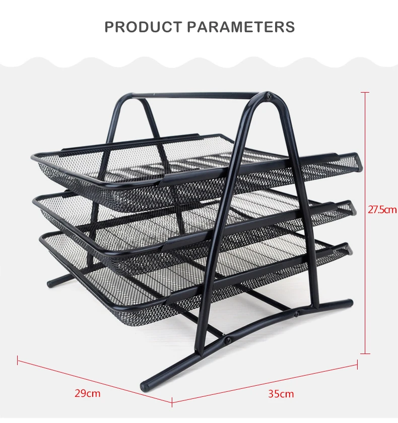Настольный стеллаж для хранение офисных принадлежностей, полка для документов, сетчатая корзина для файлов, многослойная металлическая коробка-органайзер для бумаги формата А4, помощник по работе