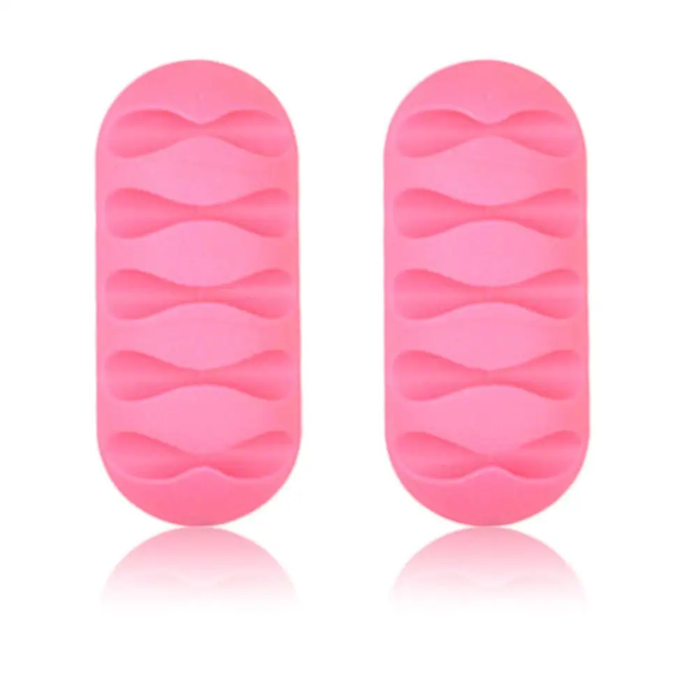 Pink Многофункциональный 2 шт./компл. вставить Тип провод держатель кабеля шнура 5 отверстий Организатор Провода кабели для наушников фиксатор строки делитель - Цвет: Pink