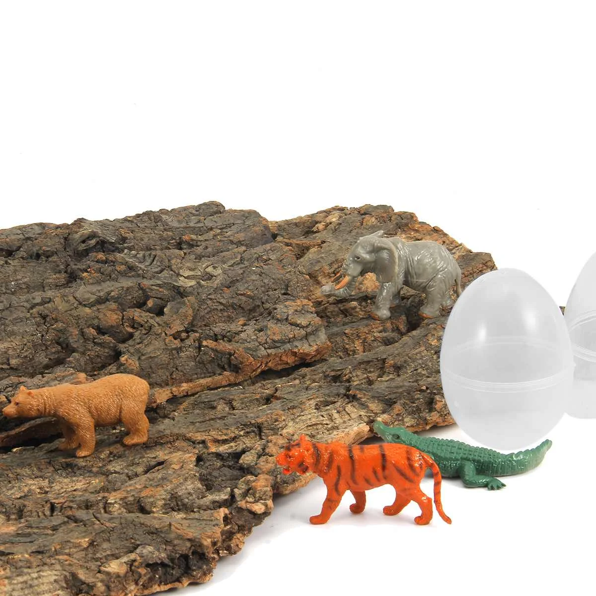 

Lovely 6pcs Capsule Eggs Shape Figure Zoo Animal Toy lions Cow Crocodiles Elephant Model Decor Action Figures Model Toys Gift