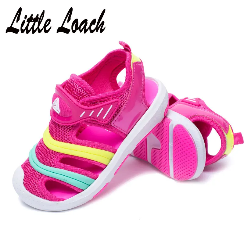 

Kids Summer Beach Shoes Closed Toe Sandals Boys Girls Teenage or Toddler 3 Colors Anti-skid Mesh Shoes Soft Sandals Size 25-37