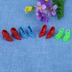 12 пар модная обувь для куклы дети ролевые игры мини обувь комплект Красочные Ассорти обувь на высоком каблуке сандалии для девочек куклы