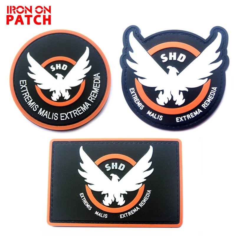 

Game Airsoft Cosplay PVC Patch The Division SHD Wings Out Badge Morale Military Armband Tactical Rubber Badges Drop Shipping