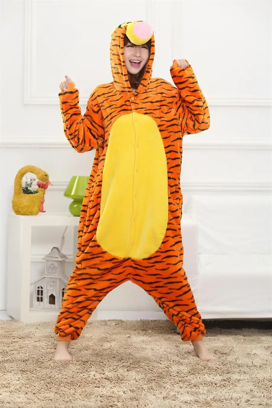 

Kigurumi Adult Animal Tiger Onesie Pajamas Tigger Onesies Hooded Pijama Pyjamas Unisex Flannel Sleepwear