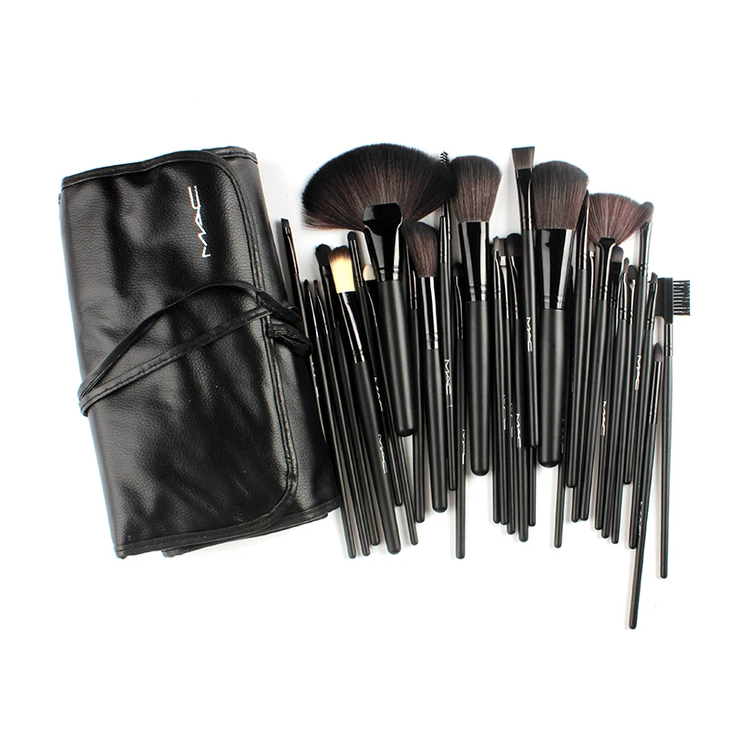 Кисти для макияжа 32 шт. pincel de maquiagem кисти для макияжа Профессиональный набор кистей для макияжа Набор инструментов черная кожаная сумка держатель