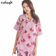 Пижама Femme Новое поступление элегантные ночное белье для девочек пижама с коротким рукавом летние пижамы комплекты Печать Хлопок Женщины пижамный комплект