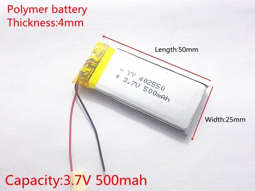 3,7 в 500 мАч 402550 литий-полимерный Li-Po Li ion Перезаряжаемые Батарея клетки для Mp3 MP4 MP5 gps Оборудование для psp Мобильный bluetooth