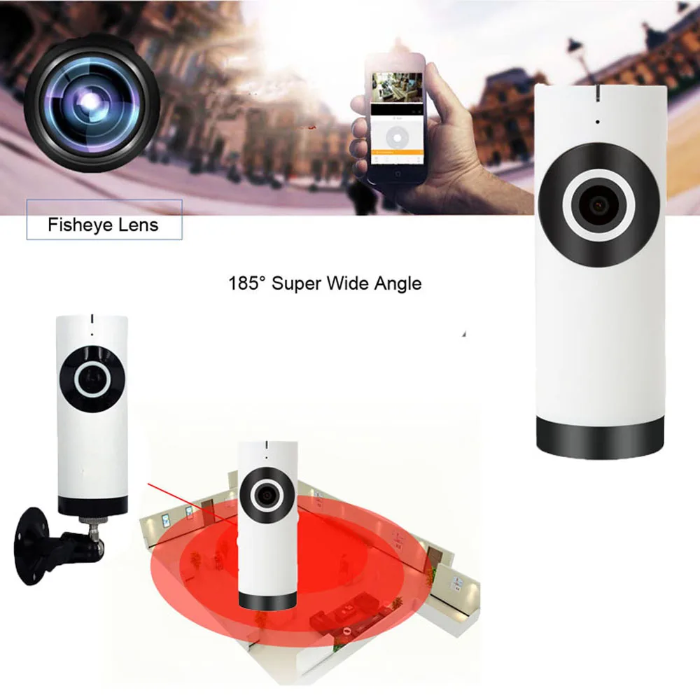 Новая ip-камера 180 градусов панорамный объектив «рыбий глаз» Wi-Fi двухсторонний аудио Детский Монитор внутренняя безопасность жилища CCTV IP Cam