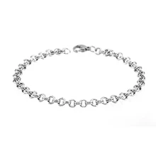 Simsimi женский ювелирный браслет с двойной петлей 4 мм ширина двойной круг цепочка плетения Ролло браслет из нержавеющей стали