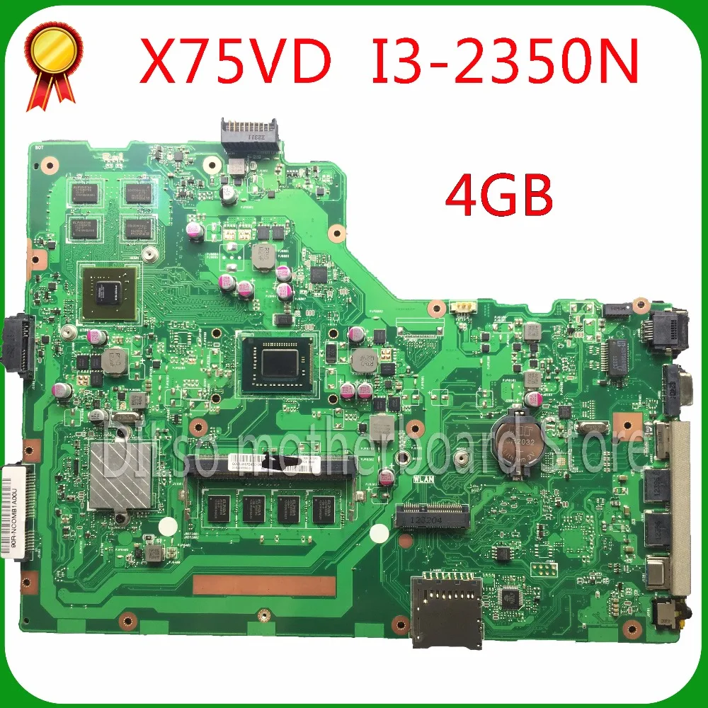 KEFU X75VD For ASUS X75VD X75V Laptop motherboard REV3.1 mainboard i3-2350N 1GB with Graphics card 4GB RAM Test KEFU X75VD For ASUS X75VD X75V Laptop motherboard REV3.1 mainboard i3-2350N 1GB with Graphics card 4GB RAM Test