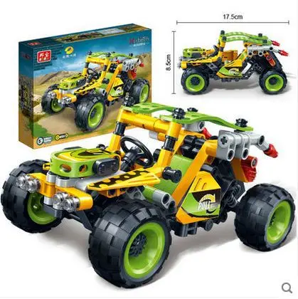 

6958 Racing Car Model cruiser pullback car 195 pcs Plastic Building Block Sets Educational DIY Bricks Toys compatiable with gift