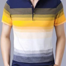 Liseaven Мужская рубашка поло в полоску Новое поступление Мужская рубашка поло с коротким рукавом повседневные мужские рубашки мужская одежда