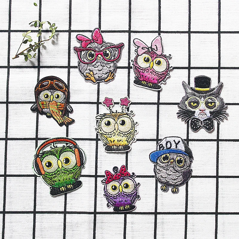 

Children Cartoon Bird Embroidered Owl Iron On Patches For Clothes Stickers Fabric DIY Decorative Applique Patch Embroidery