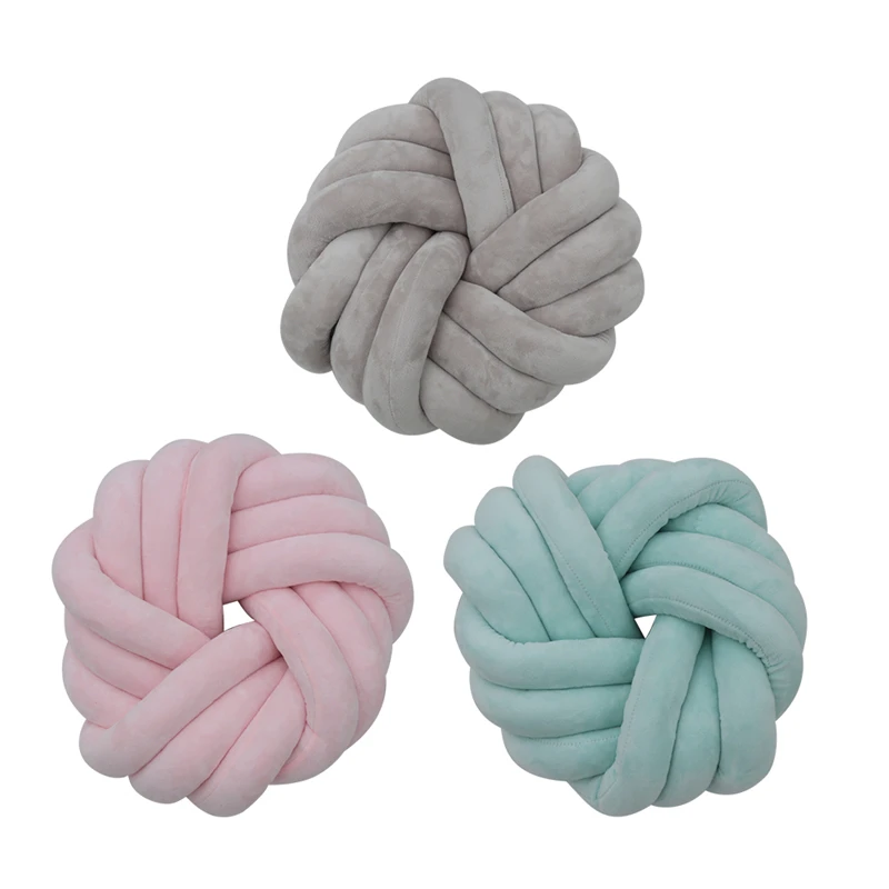 

Children Pillow Novel Fashion Nordic Hand-knotted Ball Throw Pillow Plush Toy Cotton Bedroom Decoration Sofa Car Pillow