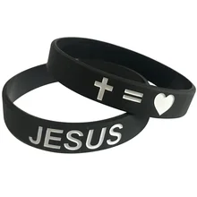 50 шт/лот религиозная вера браслет Иисуса Креста ярмарка и любовь силиконовый браслет