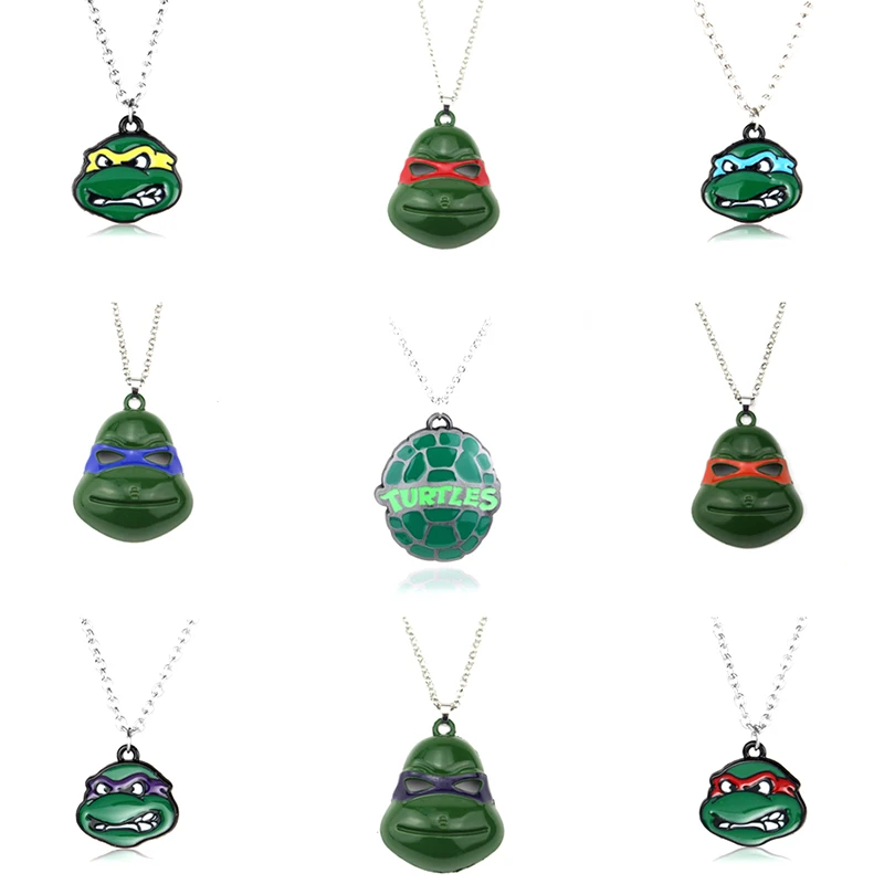 

Game Anime Teenage Mutant Ninja Turtles Pendant Necklace Cartoon Metal TMNT Statement Necklace Jewelry Graduation Gift