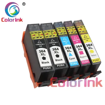 

ColorInk 5Pack 364XL Ink Cartridges Replacement for HP 364 xl Deskjet 3070A 5510 6510 B209a C510a C309a Printer ink color ink
