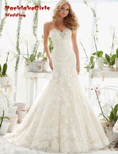 BacklakeGirls Vintage Custom Made Tulle Sleeveless V Neck Sexy Lace Mermaid Wedding Dresses 2017 For Bride