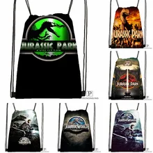 Custom Jurassic Park Drawstring Backpack Bag Cute Daypack Kids Satchel (Black Back) 31x40cm#180531-03-58