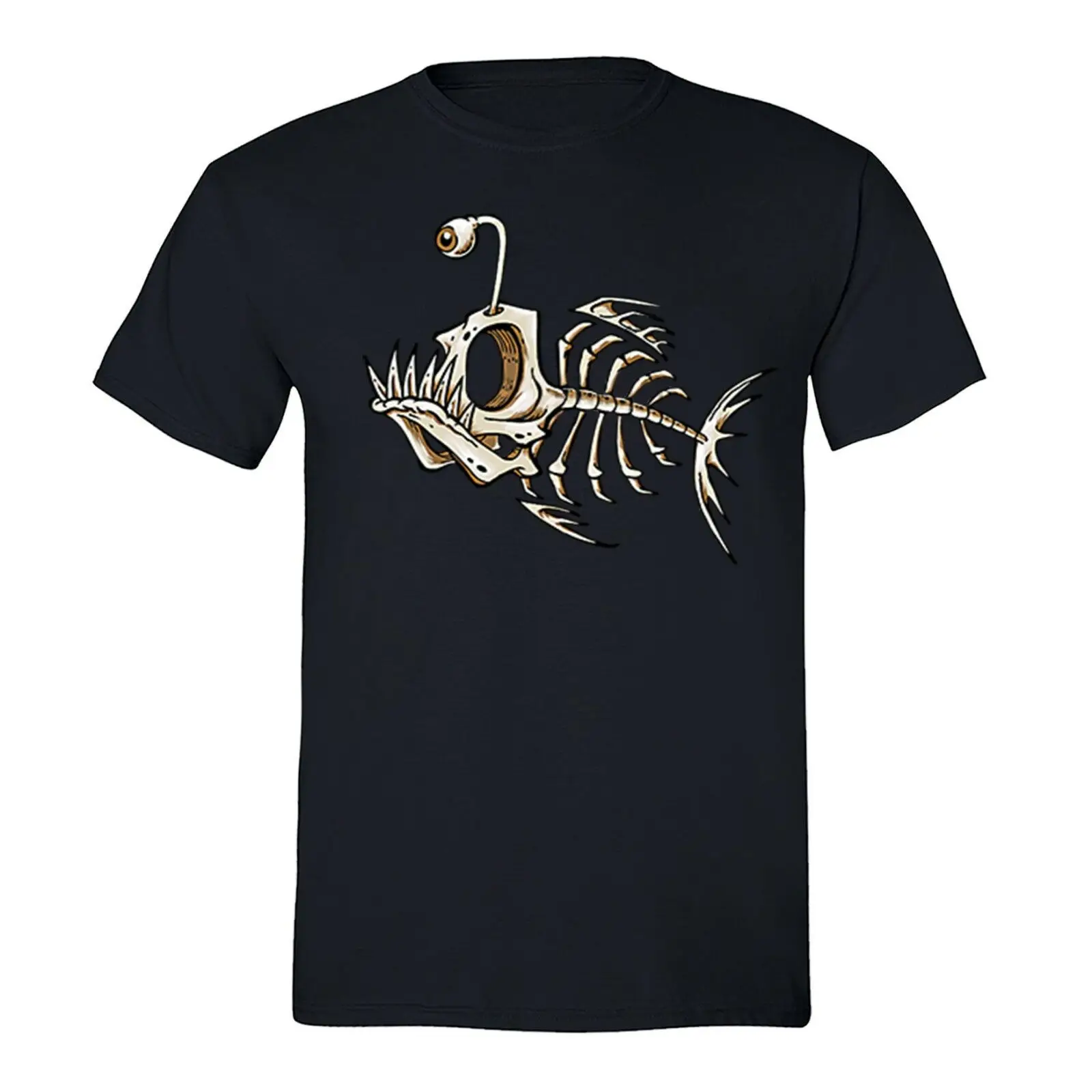 

Men's Anglerfish Skeleton Bonefish Boat Fishing Diving Fish Crewneck T-Shirt