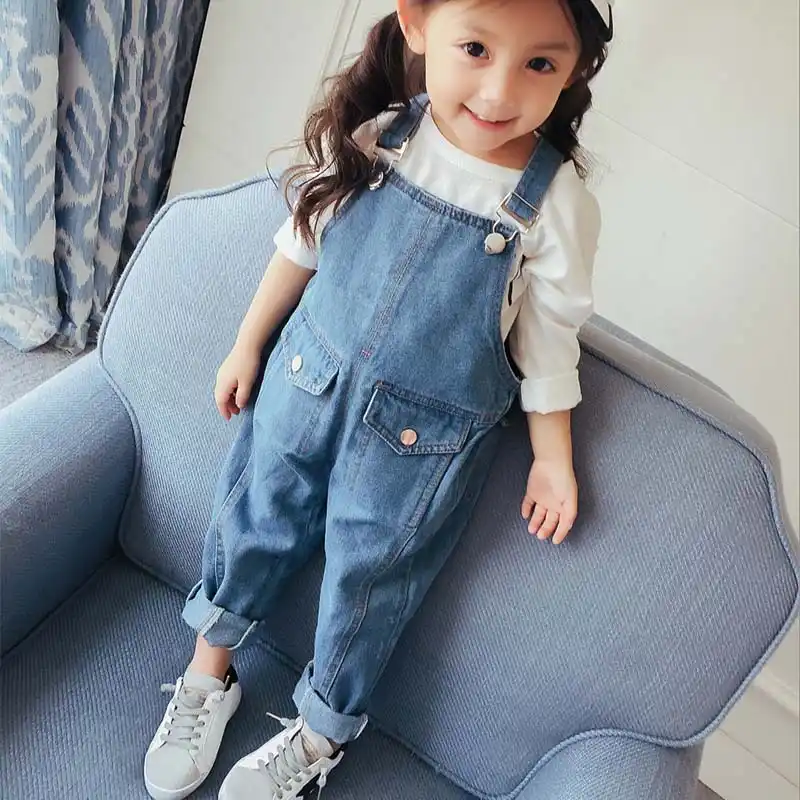 little girls denim overalls