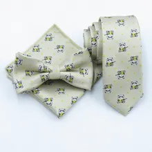 Полиэстер Хаки галстук мужской корейской узкий галстук Для мужчин для отдыха галстук в стиле с рисунком панды играть 6 см галстук платок