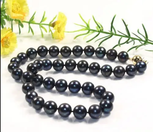 

Free Shipping >>>>> 2015 NEW HOT HUGE 10-11mm AAA++ Tahitian Black Pearls Necklace 18''