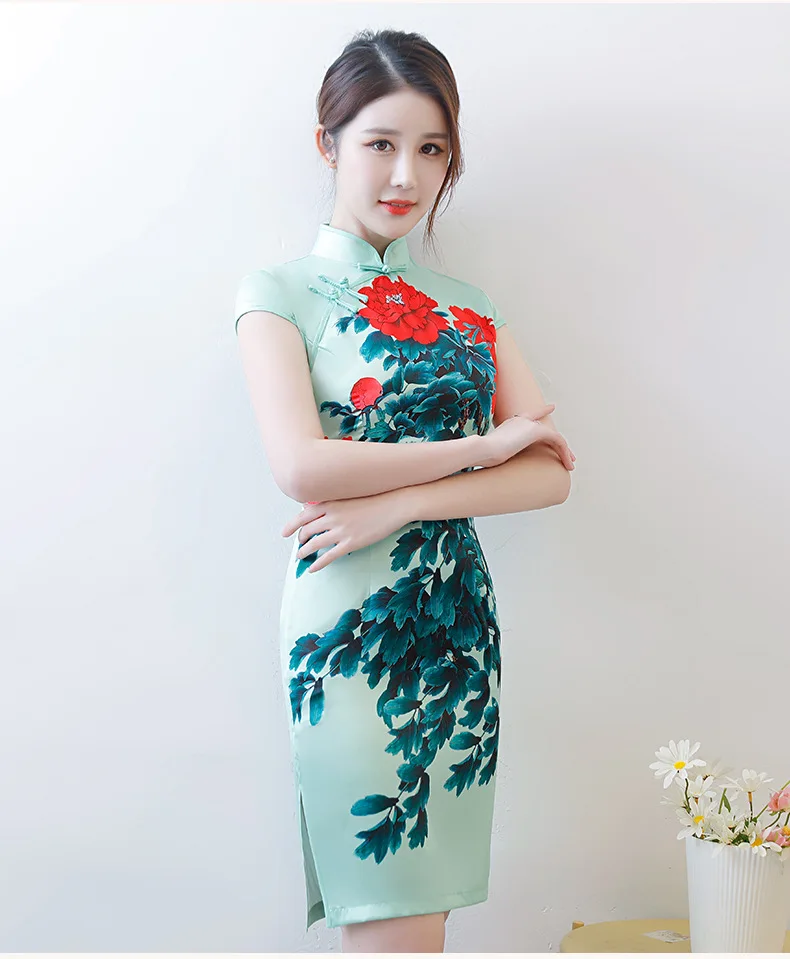 2019 Новое китайское платье женское платье свадебное cheongsam юбка qipao женское вискозное платье Мандарин Воротник Винтаж Cheongsam Vestidos