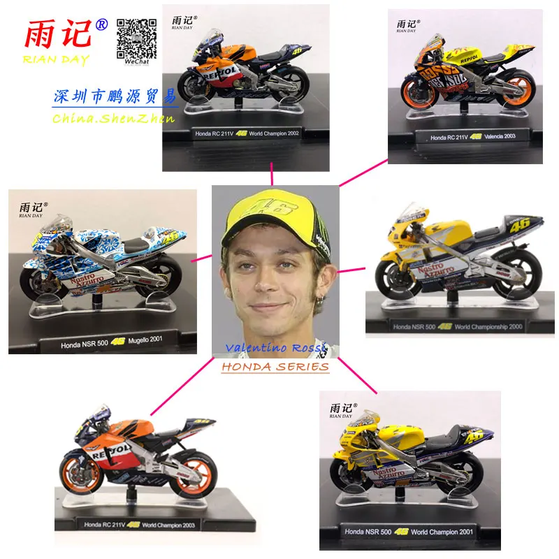 

LEO 1/18 Scale MOTOGP Motorbike Model Valentino Rossi VR46 HONDA Racing Team Diecast Metal Motorcycle Model Toy For Collection
