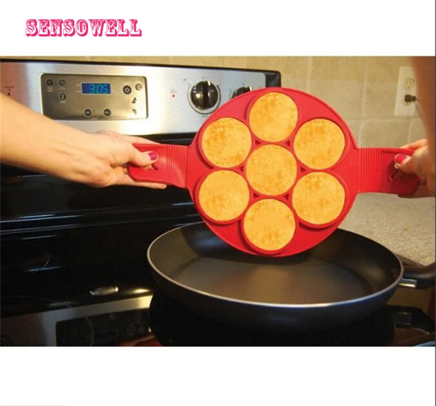 Non Stick Flippin' Fantastic Pancake Pan Flip Perfect Breakfast Maker Eggs Omelette Flipjack