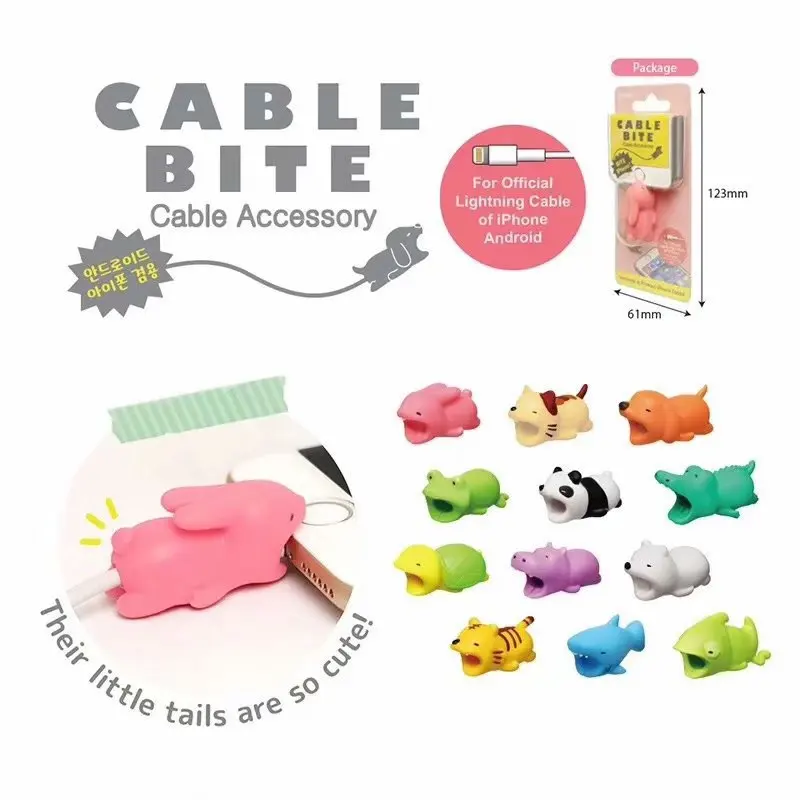 

Fanshu Cable Bite Cute Animal Cable Protector Organizer Charger Wire Holder Winder for Xiaomi Iphone Apple Huawei Charging Cable